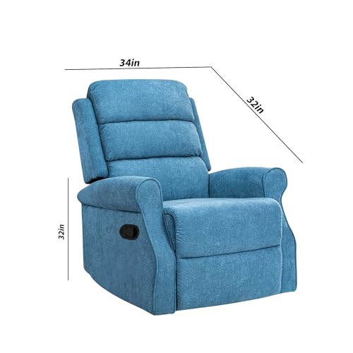 Image of Comfy Fabric 1 Seater Recliner Sofa, Premium Upholstery with Soft Padding & Comfortable Cushions, Manual Recliner Chair for Home & Living Room | Turquise
