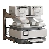 Desktop Druckertisch, Druckerständer aus Stahl Höhen und Breitenverstellbar mit Kleinem Ablagefach...