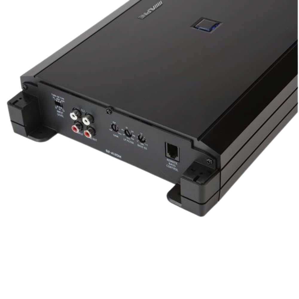 Alpine S2-A120M S-Series 1200W High Performance Car Mono Power Amplifier with RUX-KNOB.2 Bass Knob