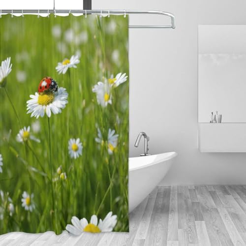 Rideau douche polyester imprimé avec oeillets inoxydables 183 cm