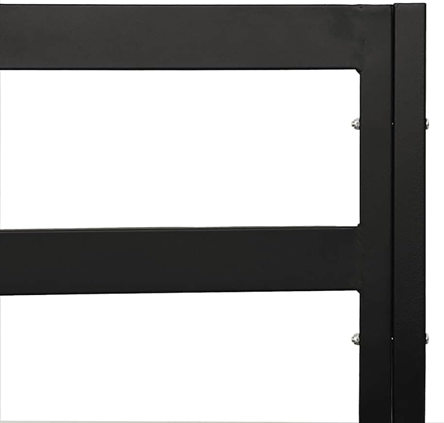 vidaXL Modern Garden Chair Set with Cushions 2 Outdoor Chairs Powder Coated Black and Grey Comfortable Seating for Patio Balcony Furniture Deck Lawn