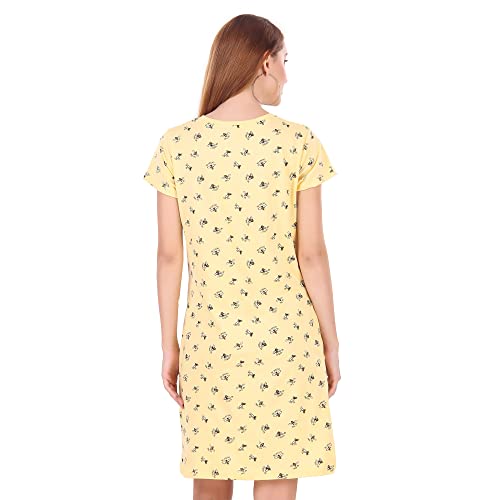 Image of Stories.Label Women Cotton Long T-Shirt Dress in Knee Length with Side Pockets Include Plus Sizes (Size S -5XL)