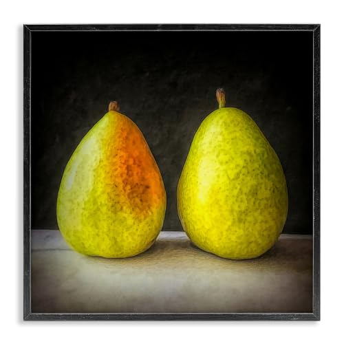 Pear Duo Still Life Kitchen, 12 x 12 Inch Framed Giclée Print
