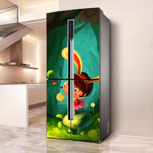 Pegatinas para frigorífico, pegatinas para nevera, puertas de cobertura completa, cubiertas de frigorífico, decoración, pieles de congelador, pegatinas de pared para la cocina, niños de dibujos