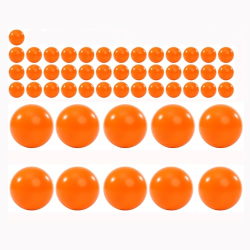 Lambid 50 Counts 68 Caliber Self Defense Balls, Reusable 68 Cal Plastic Ammo Compatible with Byrna SD/LE/EP and T4E HDR68/ HDS68/HDX68 (Orange)