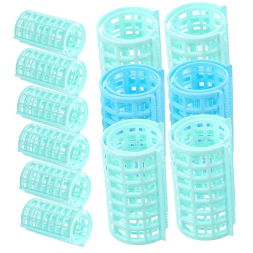 Vaguelly 12pcs Self Adhesive Hair Curlers Styling Tools for Lightweight Rollers for Long Hair Durable Non Damaging Hairdressing Accessories Random Color