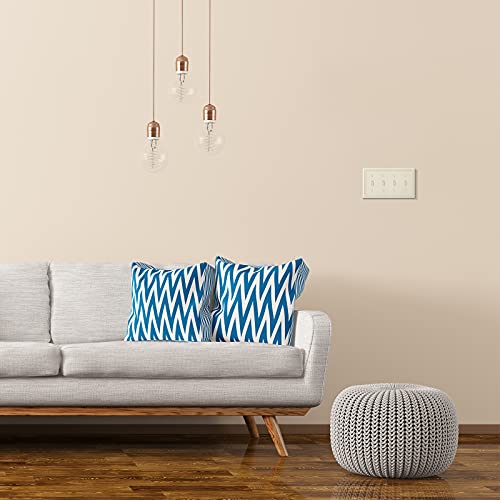 Image of Henne Bery Sunken Pearls Heavy Duty Decorative Wall Plate Switch Plate Outlet Cover (Quad Toggle, Light Almond)