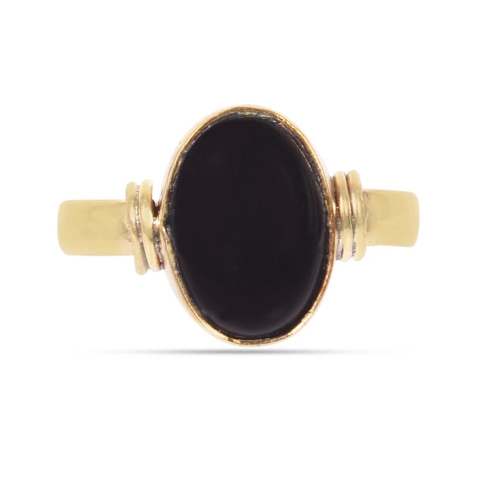 8.25 Ratti Black Hakik Original 7.42 Carat Agate/Akik Stone Adjustable Ring For Men And Women With Lab Certified-picture-23