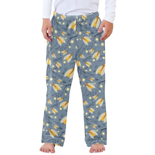 IHCVHQX Pajama Pants Fireflies Glowing Lanterns Plush Fleece Long Pj Bottoms Sleepwear Lounge Pant S