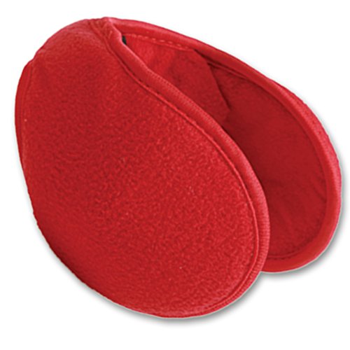 Mens Black Fleece Ear Warmers (A RED)