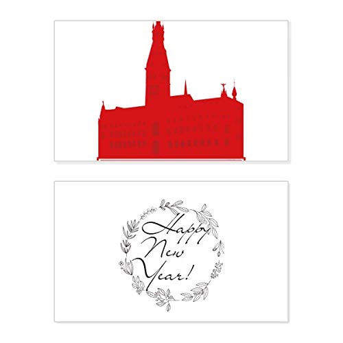 Tarjeta conmemorativa de Año Nuevo de Hamburgo para decorar y regalar deseos