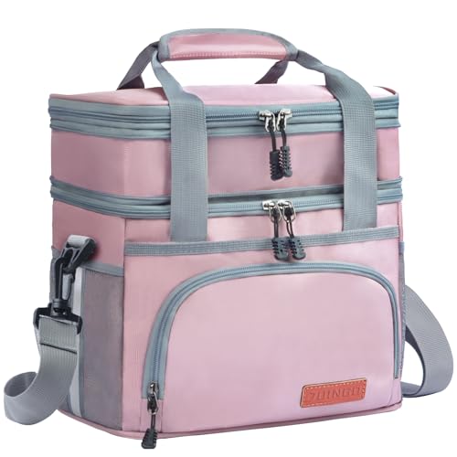 JOINGO Tactical Lunch Box for Men & Women – Expandable 16L Double Deck Insulated Cooler Bag for Work, Construction & 12-Hour Shifts – Heavy Duty Leakproof Large Meal Prep Tote with Shoulder Strap