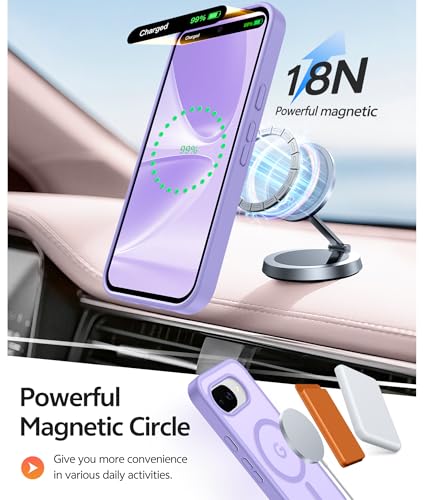 Image of FNTCASE for Google Pixel 10a Case: [Compatible with Magsafe] Translucent Matte Cases with [Screen Protector] Military Grade Shockproof Protective Magnetic Phone Cover for Pixel 10A - Light Purple
