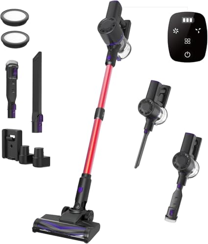 Vexilar Aspiradora sin Cable V8PRO 35KPa,Aspiradora 3-en-1 Autonomía 40 Mins, Escoba Aspiradora sin Cable Potente Succión,Aspirador Vertical para Pelo de Mascotas/Alfombra/Suelo/Coche