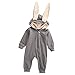 Produktbild WEXCV Baby Kleidung Jungen Mädchen Strampler Overall Jumpsuit Kleinkind Bodysuits Outfits Langarm Baumwolle Einfarbig Hase Ohren Kapuzenpullover Herbst Spielanzug Neugeborenen Schlafstrampler
