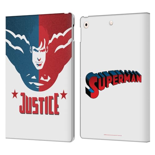 Housse cuir iPad 10.2 Superman avec support vidéo et fentes pour cartes Justice League