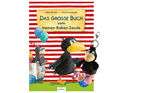 Thienemann-Esslinger Verlag Rabe Socke-Set: Das große Buch vom kleinen Raben Socke (Gebundenes Buch) + Rabe Socke Schlüsselanhänger