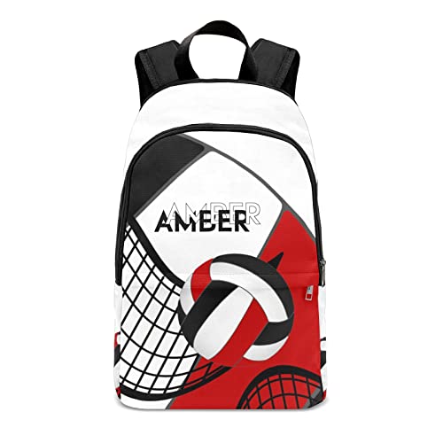 Volleyball Black Red Backpack Shoulder Bag Travel Daypack