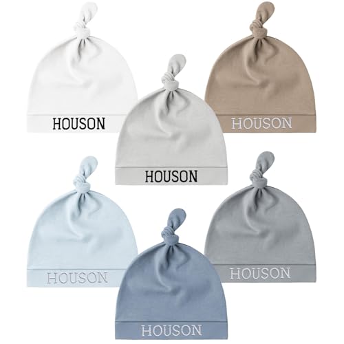 Personalized Newborn Hospital Baby Newborn Hats 3PC Set Knot Beanie Hats Soft for Infant Baby Girls Boys Caps 0-6 Months4