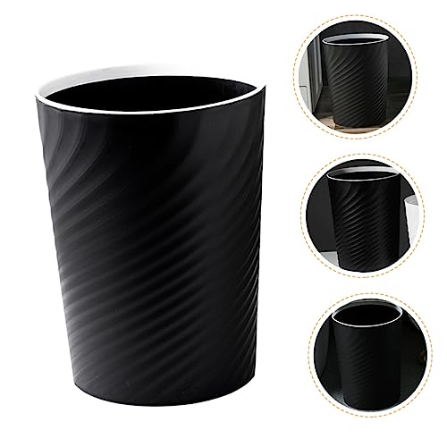 Caneca de basura rectangular de plástico negra miniatura 3
