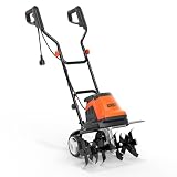AIVOLT Motozappa Elettrica 1800W con 24 Denti in Acciaio, Zappatrice Pieghevole 380 giri/min, Larghezza 48cm, Profondità 22cm, Motozappa con Cavo per Giardino, Frutteto, Coltivazione e Semina