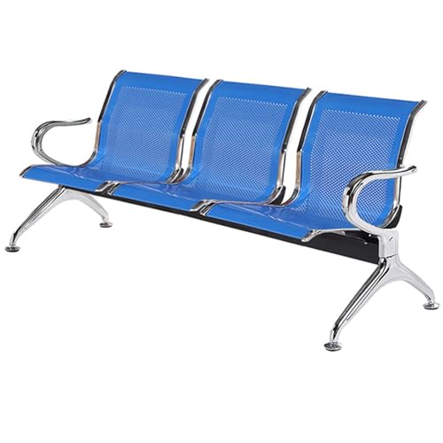GTHTUHFD Reception Bench With Armrests And Backrests - Breathable Office Chair For Waiting Rooms, Lobbies, Airports, Banks, Hospitals, Salons,Blue