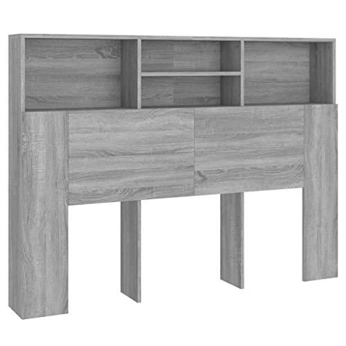 vidaXL Kopfteil mit Ablagen Kopfteil-Regal Wand-Kopfteil Bücherregal-Kopfteil Betthaupt...