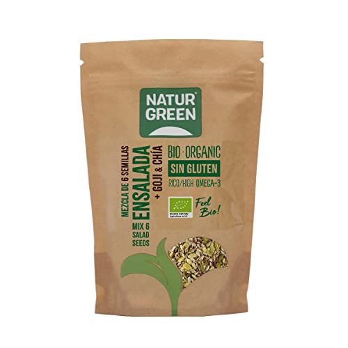 En Oferta Naturgreen – Semillas De Goji Y Chia, Semillas Para Ensaladas, Mezcla De 6 Semillas Ecológico, Rico En Omega 3, Contiene 225Gr