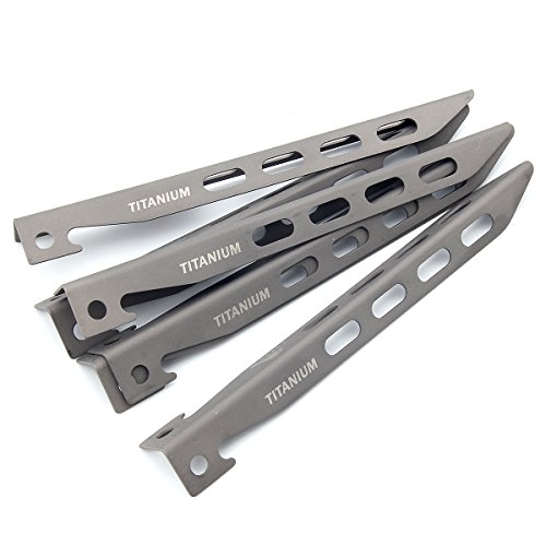 Pinzas de titanio TOAKS PEG-10 en forma de V para tienda de campaña, juego de 6 unidades 3