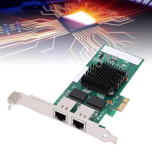 Zunate Ethernet PCI Express Dual RJ45 Puertos 82571 Controlador Adaptador Gigabit PCIe para Linux VMware, Brackets de Perfil Bajo y Altura Completa, 10/100/1000Mbps miniatura 3
