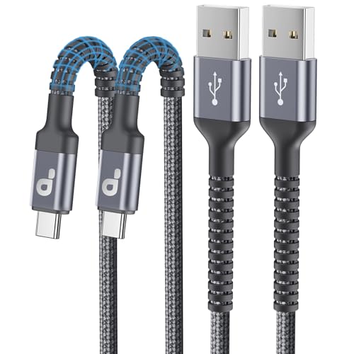 USB C Cable 10FT, 2Pack Long USB A to USB C Charger Cables, iPhone USBC Cable 3A Fast Charging Upgraded Extra Durable Braided USBC Cord Compatible with iPhone 16 15 Pro Max/Samsung Galaxy S23 and More