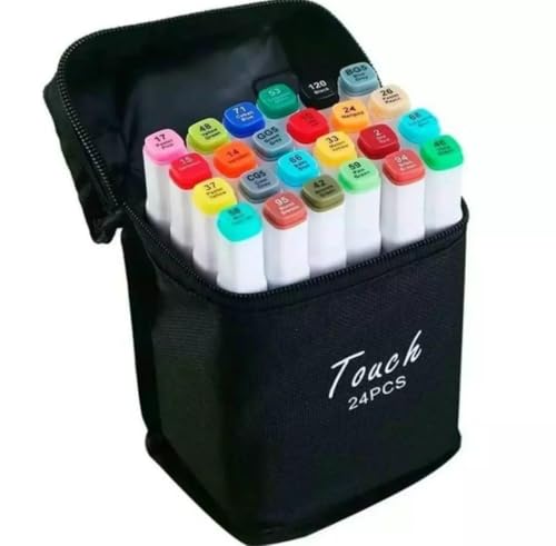 Marcador profissional para desenho Canetinhas ponta dupla Kit de marcadores coloridos com Estojo de