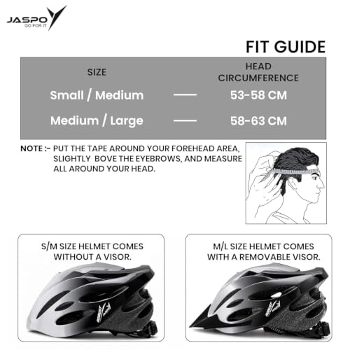 Image of Jaspo Robust Plus Cycling and Skating Helmet for Kids & Adults | 170g Lightweight & Adjustable |Sports Helmet | Quick-Release Buckle & Padded Chin Strap | Ideal for Cycling, Skating & Outdoor Use