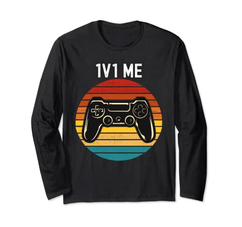 1v1 Me Gaming Controller Console Competitive Gamer Gag Gift Long Sleeve T-Shirt