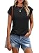Cuptacc Shirt Damen Sommer Rundhals Basic Oberteile Kurzarm Schwarz XL