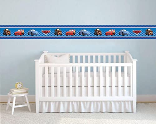 Kit 10 Faixas Adesivo Papel Parede Infantil Carros Mcqueen