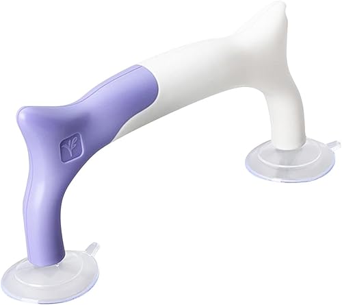 Miniatura 1 de Mango de regla de ventosas, agarre de regla de retazos, fuerte absorción, antideslizante, agarre para regla de retazos, color blanco y morado