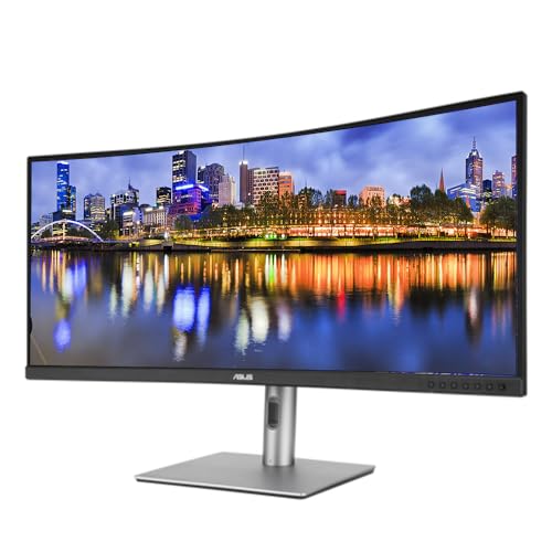 Image of Asus ProArt PA34VCNV 34-inch Curved 1440P UW-QHD Professional Monitor, 2-Pack Bundle with USB-C with 96W PD, Daisy Chain DisplayPort, HDMI, USB Hub, Ethernet and Integrated Speakers