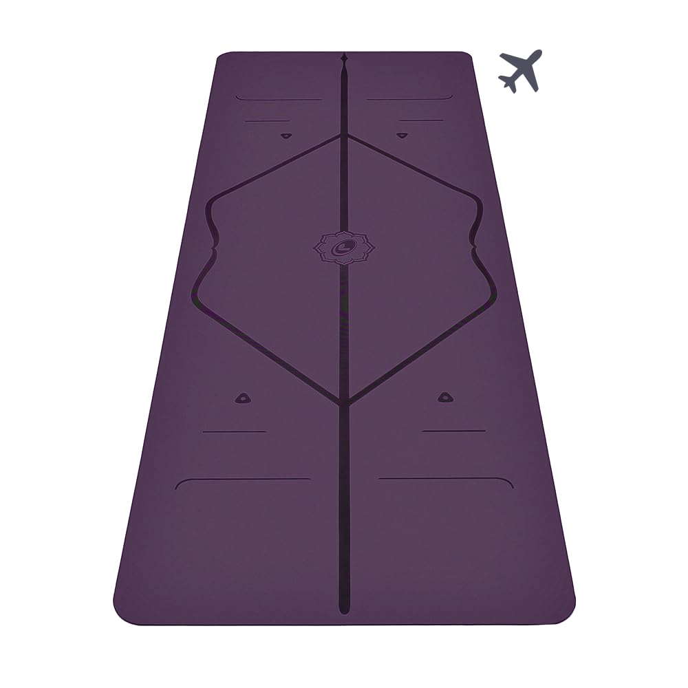 Liforme Travel Yogamatte - Die Umweltfreundlichste, rutschfeste Yogamatte der Welt Mit Dem Originalen Einzigartigen Ausrichtungsmarkierungssystem - Biologisch Abbaubare Matte Aus Naturkautschuk
