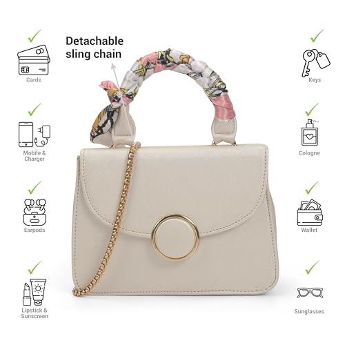 Image of Mochi Women Formal PU Soft Body Lock closure Solid Sling Bag with 1 Pocket and 1 compartments