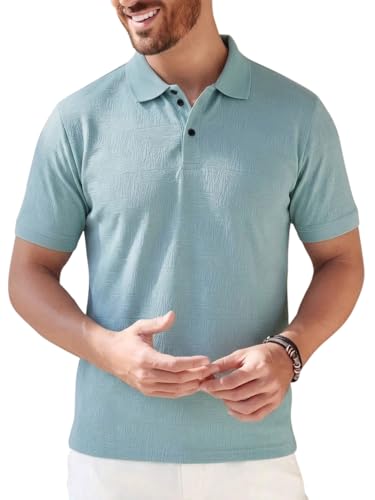 Image of TAGDOMen's Polo T Shirt | Half Sleeve | Textured & Collar Polo T-Shirt for Men (2053)