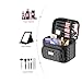 DRQ Travel Makeup Bag with Mirror-Multifunction Portable Toiletry Bag Large Cosmetic Make up Pouch Organizer for Women Cosmetic Duffle Weekender