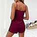 Pajama Sets for Women Solid Strap Tank Tops Shorts Sleepwear Suits Casual Ruffles Camisole Fashion Comfort Pajamas Wine