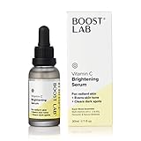BOOST LAB Vitamin C Brightening Serum for Men & Women Radiant Skin & Face– Evens Skin Tone, Clear Da
