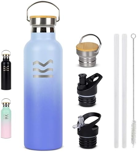 HUIIKE Stainless Steel Water Bottle - Blue | Thermal Bottle 750 m...