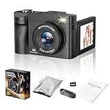 4K Digital Camera for Photography- 50MP Autofocus Vlogging Camera with 2.8" 180°Flip Screen, 18X Digital Zoom- Compact Point and Shoot Camera with 32GB TF for YouTube, Travel, Beginners, Black