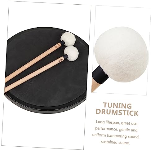 Juego de 2 baquetas de percusión con cabeza de fieltro y mango de madera miniatura 7