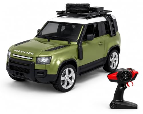 Image of Remote Control Sports Car & Off-Road SUV Toy for Kids, High Speed RC Racing with Wireless Remote, Realistic Lights & Premium Design Gift for Boys Girls (1:12 RC Defender)