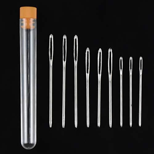 kissral Large Eye Blunt Needles 9 Pcs Large Eye Stitching Needles Hand Sewing Needles Yarn Knitting Needles Sewing Big Eye Darning Needles for Wool