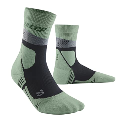 CEP HIKING MAX CUSHION MID CUT MERINO WANDERSOCKEN DAMEN – Wandersocken mit medi Kompression & Polsterung, atmungsaktiv – Merino Socken für Stabilität, Komfort & ausgewogenes Klima – Grey/Mint - IV